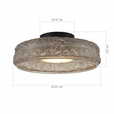 ST LUCE SL6143.422.01 Светильник потолочный ST-Luce черный/шампань LED 1*15W 4000K АНТИК