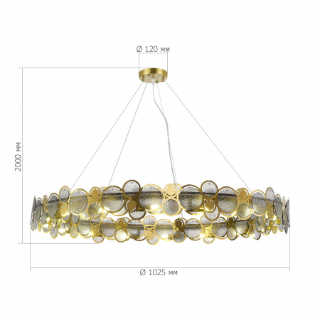 ST LUCE SL6133.313.16 Светильник подвесной ST-Luce Латунь/Дымчатый G9 LED 16*5W 4000K СВОТЧ