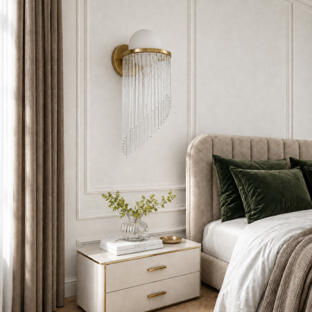 ST LUCE SL1511.201.01 Бра ST-Luce Золотистый/Белый E27 1*60W АЛЕГРО