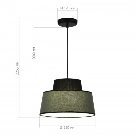 ST LUCE SL1354.433.01 Светильник подвесной ST-Luce Черный/Хаки E27 1*40W ДЖЕККИ