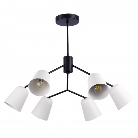 EVOLUCE SLE155942-06 Светильник потолочный Черный/Белый E14 6*40W МАРИО