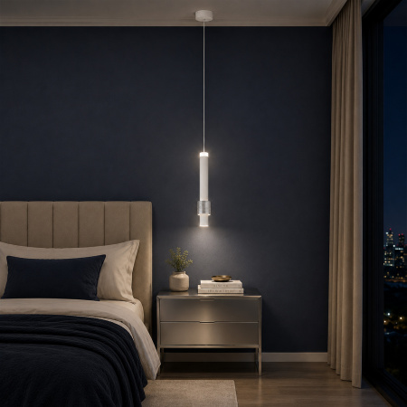 ST LUCE SL1591.503.01 Светильник подвесной ST-Luce Белый, Алюминиевый/Белый LED 1*6W 36° 3000K Подвесные светильники