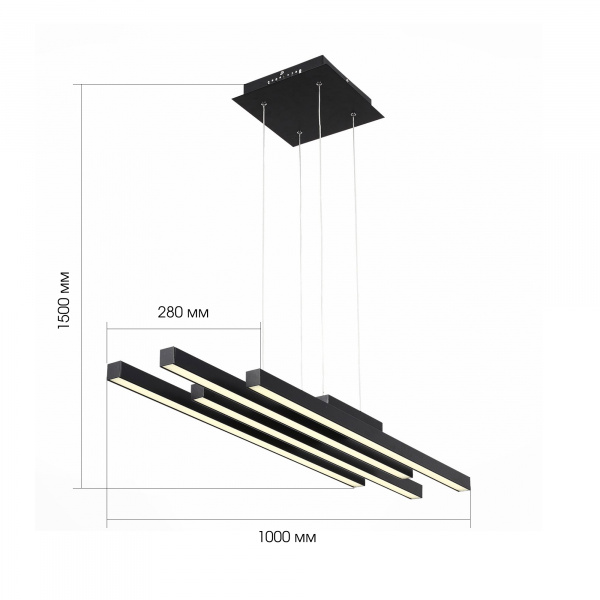 ST LUCE SL933.403.04 Люстра подвесная ST-Luce Черный/Белый,Черный LED 1*38W 3000K/4000K/6000K САМЕНТО