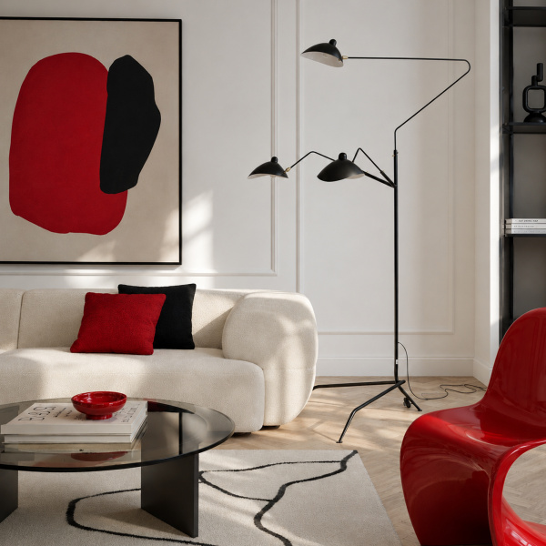 ST LUCE SL305.405.03 Торшер ST-Luce Черный/Черный, Белый E27 3*60W СПРУЦЦО