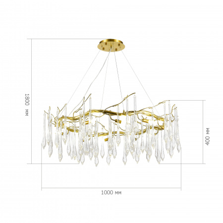 ST LUCE SL1660.203.12 Светильник подвесной ST-Luce Шампань/Шампань, Прозрачный G9 12*5W 4000K ТРИФОНИ