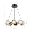 ST LUCE SL6018.203.64 Светильник подвесной ST-Luce черный/ золотистый / прозрачный LED 1*64W 4000K МИСТЕРИ