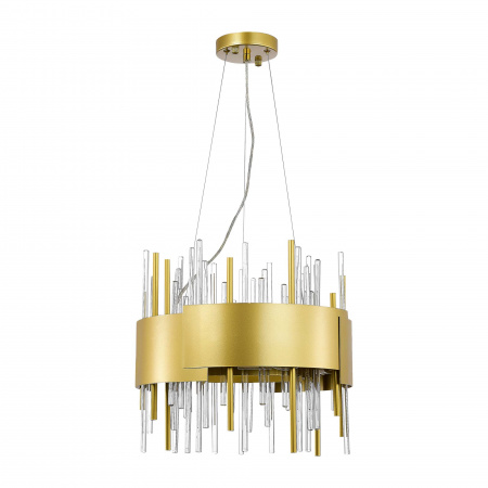 ST LUCE SL1633.203.08 Люстра подвесная ST-Luce Матовое золото/Матовое золото,Прозрачный E14 8*40W ОЛЬВЕРА
