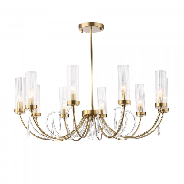 ST LUCE SL1400.303.10 Люстра подвесная ST-Luce Латунь/Латунь, Прозрачный E14 10*40W ИЛЛЮМИА