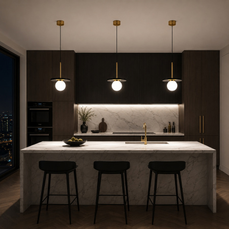 ST LUCE SL1191.343.01 Светильник подвесной ST-Luce Латунь/Латунь, Черный G9 LED 1*5W 4000K НЕБУЛА