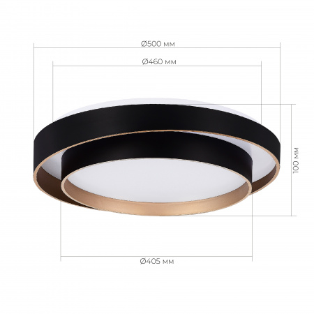 EVOLUCE SLE6009-402-01 Светильник потолочный Черный/Белый LED 1*50W 3000K/4000K/6000K КРОСБИ