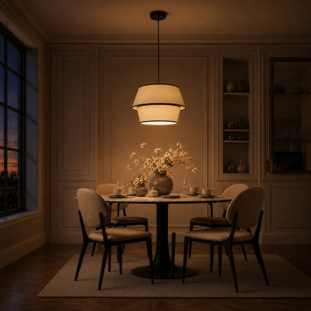 ST LUCE SL1354.413.01 Светильник подвесной ST-Luce Черный/Бежевый, Черный E27 1*40W ДЖЕККИ