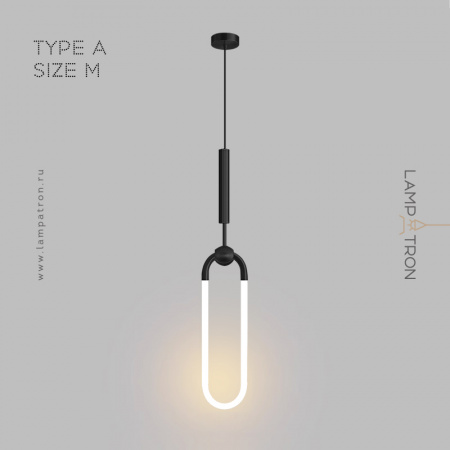 Подвесной светильник Lampatron FINNUR, Тип A. Размер M. Цвет Черный. Теплый свет
