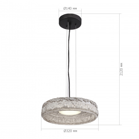 ST LUCE SL6143.423.01 Светильник подвесной ST-Luce черный/Шампань LED 1*15W 4000K АНТИК
