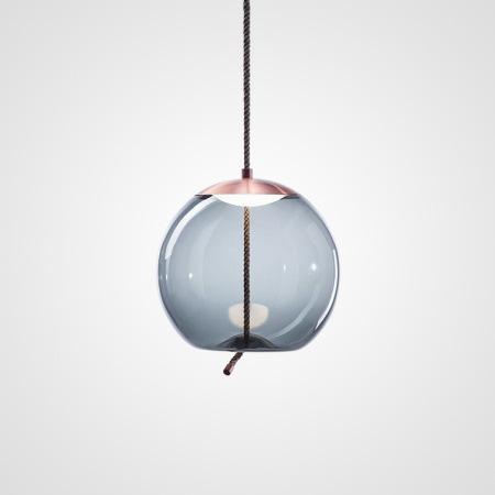 Подвесной светильник Lampatron WICK, Модель A. Цвет плафона синий. Цвет металла медь.