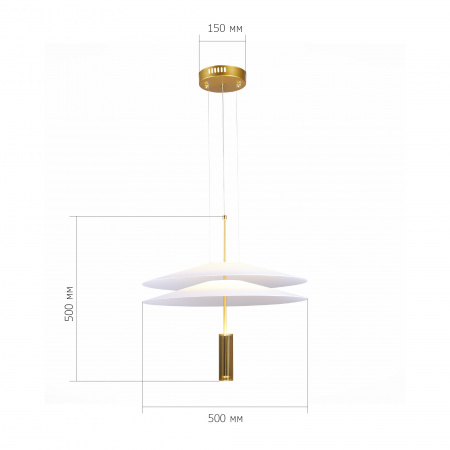 ST LUCE SL6101.203.01 Люстра подвесная ST-Luce Золотистый/Белый LED 1*10W 3000K ИСОЛА