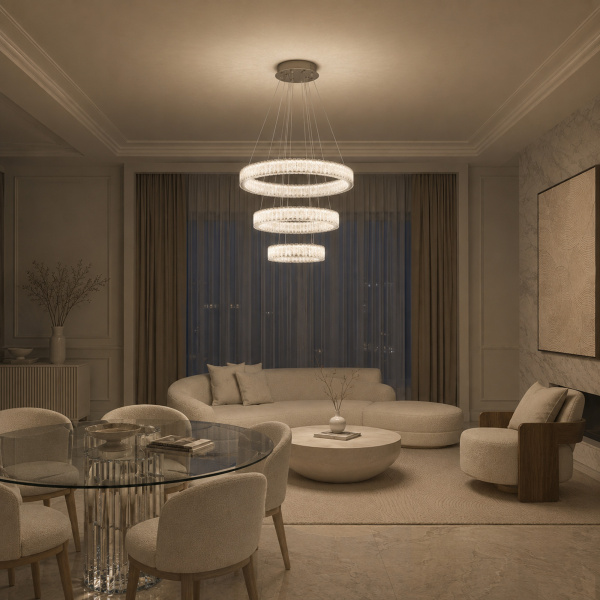 ST LUCE SL6008.103.03 Люстра подвесная ST-Luce Хром/Хром LED 3*95W 3000K ЛАТОЦЦО
