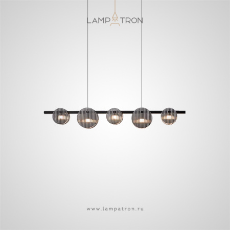 Реечный светильник Lampatron RUTGER LONG, 5 плафонов. Цвет Черный. Трехцветный свет