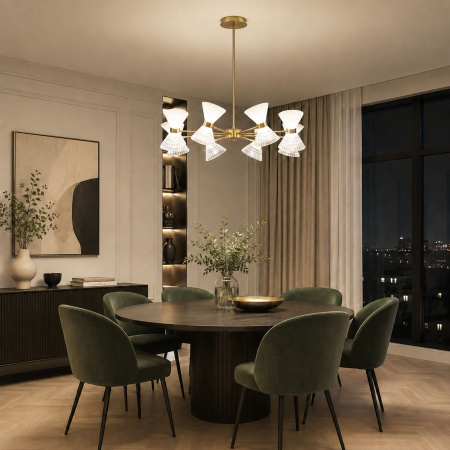 ST LUCE SL2004.303.16 Светильник подвесной ST-Luce латунь/прозрачный, белый, латунь G9 LED 16*5W СПИРИТ