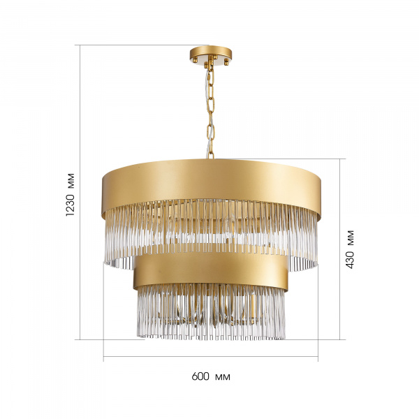 ST LUCE SL1225.203.09 Люстра подвесная ST-Luce Золотистый/Золотистый, Прозрачный E14 9*40W КОНТАТТО