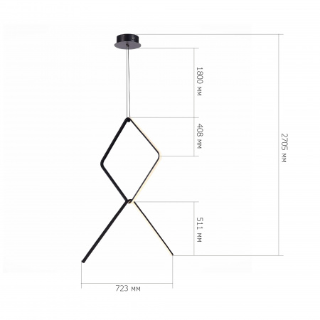 ST LUCE SL6113.443.01 Светильник подвесной ST-Luce Черный LED 1*50W 3000K ГАЙА