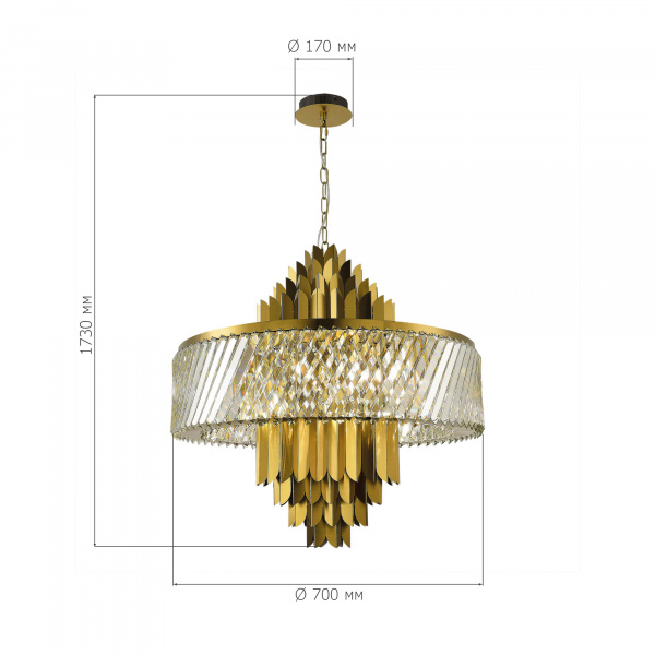 ST LUCE SL1635.303.13 Люстра подвесная ST-Luce Латунь/Прозрачный E14 13*40W НАРИ