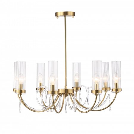 ST LUCE SL1400.303.08 Люстра подвесная ST-Luce Латунь/Латунь, Прозрачный E14 8*40W ИЛЛЮМИА