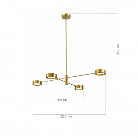 ST LUCE SL6504.302.04 Светильник потолочный ST-Luce Латунь/Латунь LED 4*5W 3000K ВИКО