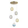 ST LUCE SL1193.303.05 Светильник подвесной ST-Luce Латунь/Янтарный,Дымчатый,Голубой LED 5*10W 3000K САММЕР