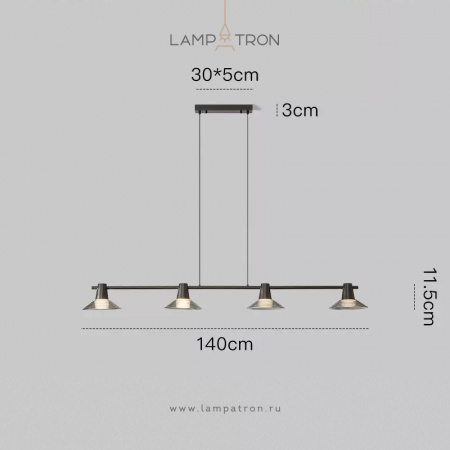 Кольцевая люстра Lampatron CICLA LONG, 4 лампы. Цвет: Черненая латунь