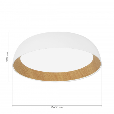 EVOLUCE SLE1812-502-01 Светильник потолочный Белый, Древесный/белая LED 1*36W 4000K МЬЮЗЕ