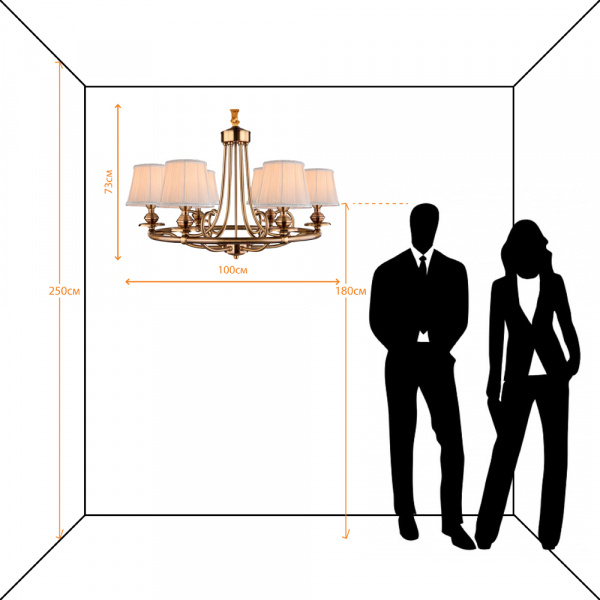 Подвесная люстра Arte Lamp EMPIRE A5012LM-6RB