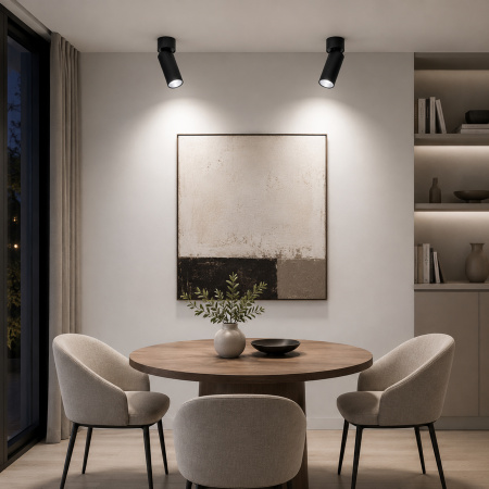 ST LUCE ST171.442.07 Светильник потолочный Черный LED 1*7W 4000K 560Lm Ra>90 60° IP20 D52xH130 220-240VV Накладные светильники