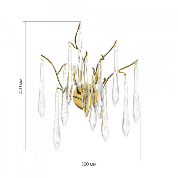 ST LUCE SL1660.201.02 Светильник настенный ST-Luce Шампань/Шампань, Прозрачный G9 2*5W 4000K ТРИФОНИ