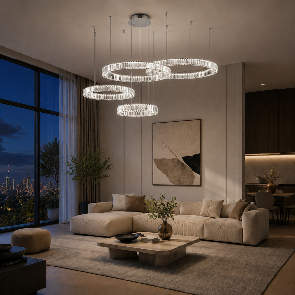 ST LUCE SL1622.103.04 Люстра подвесная ST-Luce Хром/Прозрачный LED 1*190W 4000K ТИВОЛИ