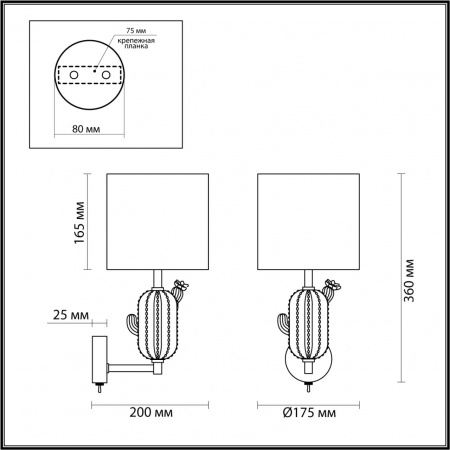 Бра ODEON LIGHT MODERN 5425/1W