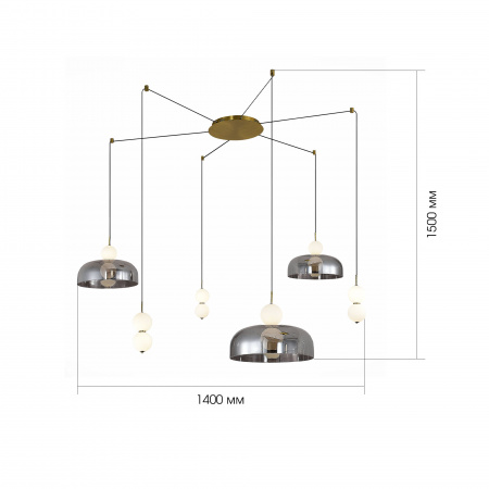 ST LUCE SL6112.202.42 Светильник подвесной ST-Luce Золотистый/Молочно-Белый,Прозрачно-Дымчатый LED 1*42W ОДИ