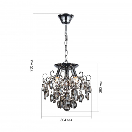 ST LUCE SL846.102.03 Люстра подвесная ST-Luce Темный хром/Тонированный черный E14 3*40W ОРЕЧИНИ