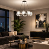 ST LUCE SL6018.203.64 Светильник подвесной ST-Luce черный/ золотистый / прозрачный LED 1*64W 4000K МИСТЕРИ