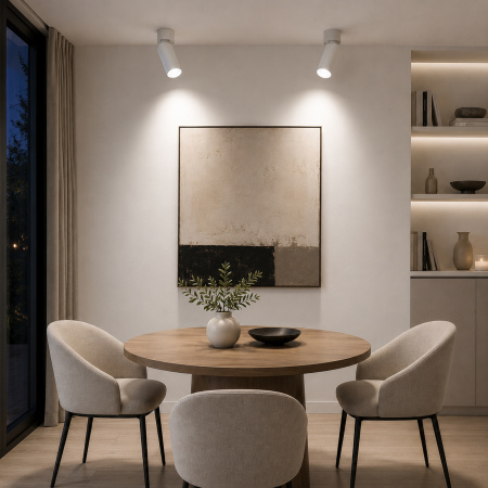 ST LUCE ST171.542.07 Светильник потолочный Белый LED 1*7W 4000K 560Lm Ra>90 60° IP20 D52xH130 220-240VV Накладные светильники