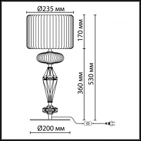 Настольная лампа ODEON LIGHT MODERN 5414/2T