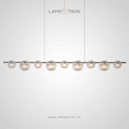 Реечный светильник Lampatron RUTGER LONG, 9 плафонов. Цвет Хром. Нейтральный свет