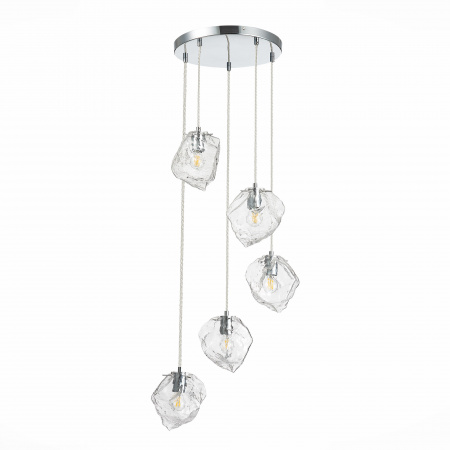 ST LUCE SL1175.103.05 Светильник подвесной ST-Luce Хром/Прозрачный E14 5*40W ПОРТИЧИ