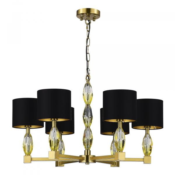 ST LUCE SL1759.303.06 Люстра подвесная ST-Luce Латунь/Черный E14 6*40W ЛИНГОТТИ