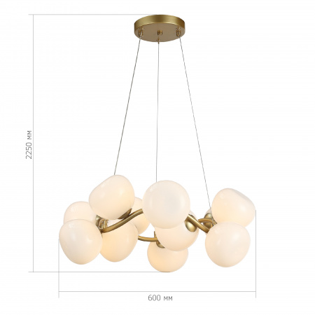ST LUCE SL1519.303.12 Светильник подвесной ST-Luce Латунь/Белый G9 12*5W 4000K СВЕВЕН