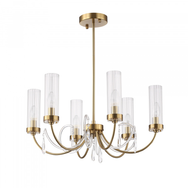 ST LUCE SL1400.303.06 Люстра подвесная ST-Luce Латунь/Латунь, Прозрачный E14 6*40W ИЛЛЮМИА