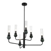 ST LUCE SL1244.403.06 Светильник подвесной ST-Luce черный/прозрачный E14 6*40W МЕДЕА