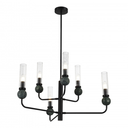 ST LUCE SL1244.403.06 Светильник подвесной ST-Luce черный/прозрачный E14 6*40W МЕДЕА