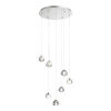 ST LUCE SL6017.101.07 Светильник подвесной ST-Luce Хром/Прозрачный с пузырьками воздуха LED 7*3W 3000K АКВА