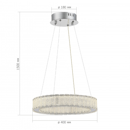 ST LUCE SL6008.103.01 Люстра подвесная ST-Luce Хром/Хром LED 1*20W 3000K ЛАТОЦЦО