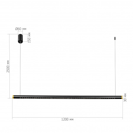 ST LUCE SL6238.413.01 Светильник подвесной ST-Luce черный/черный,латунь LED 1*28W 4000K ПАРИЛЛА